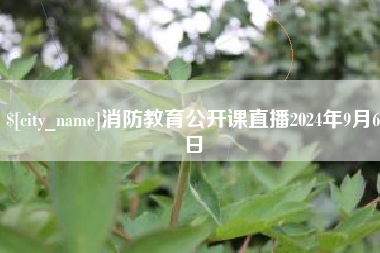广西消防教育公开课直播2024年9月6日