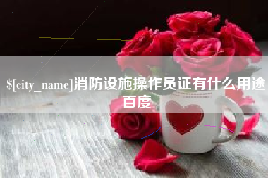 广西消防设施操作员证有什么用途百度