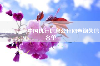 广西中国执行信息公开网查询失信名单