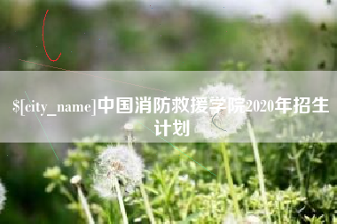 广西中国消防救援学院2020年招生计划