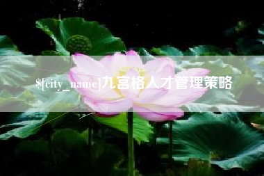 广西九宫格人才管理策略